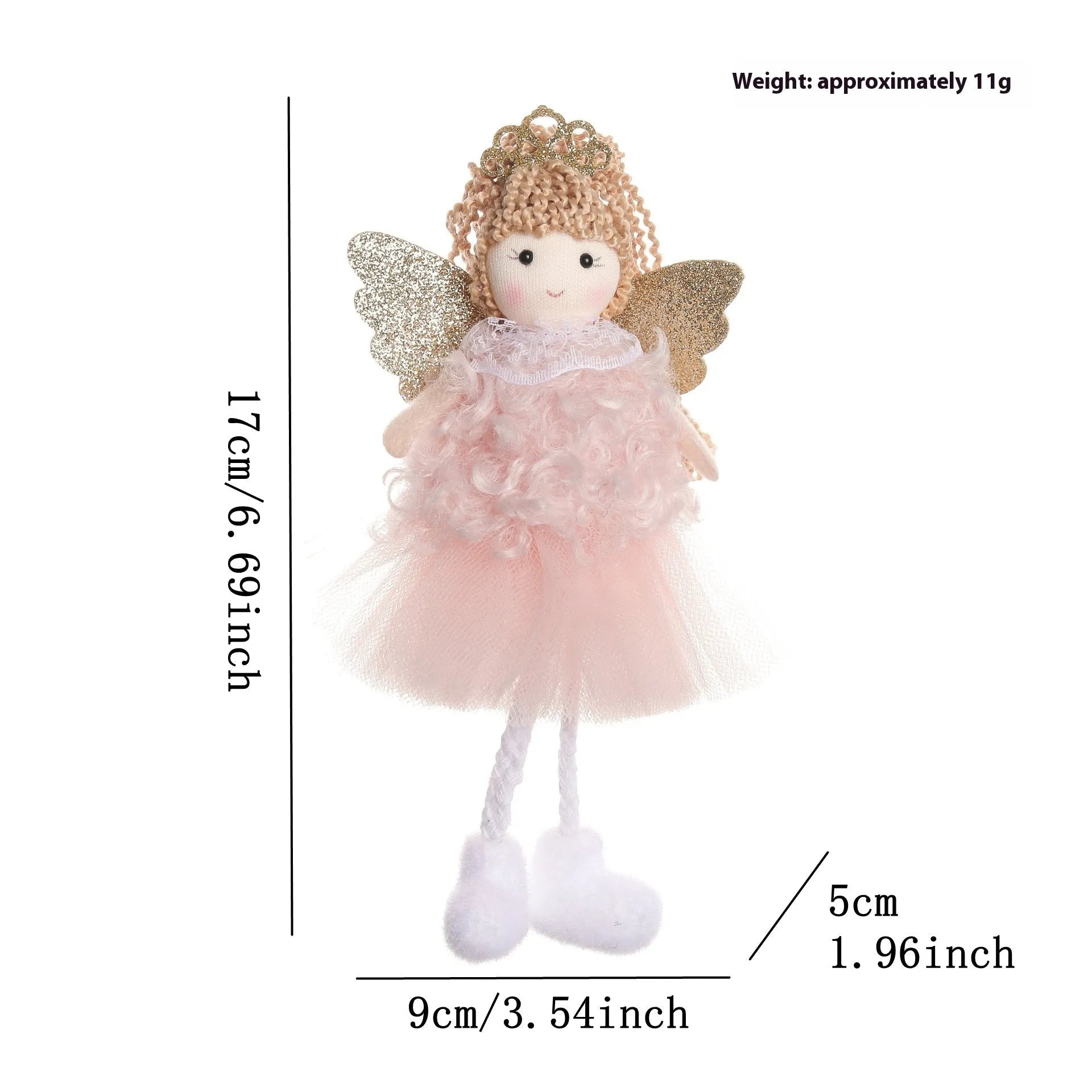 Cartoon angel fabric hair pendant clip for Christmas high ponytails on girls.