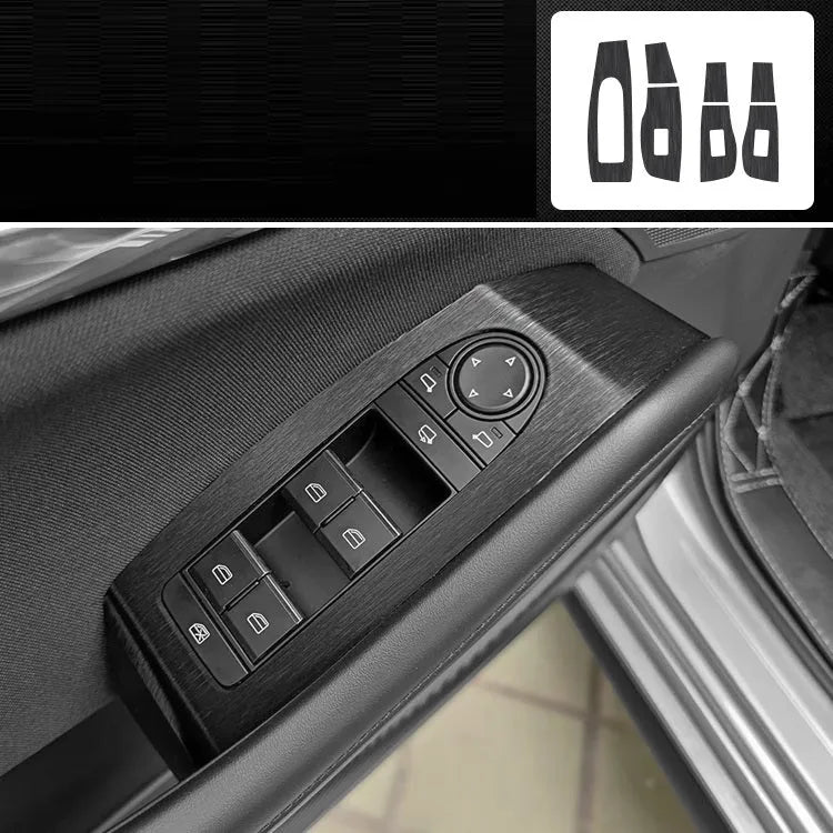 Unksera brand car interior decorative film sticker set for dashboard, centre console, and door handles.