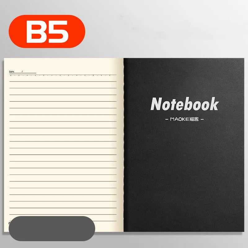 10-pack of kraft paper notebooks with thread binding in A5 and B5 sizes with various cover designs