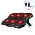 Ice Magic 6 black and red notebook cooling pad with six fans and USB cable