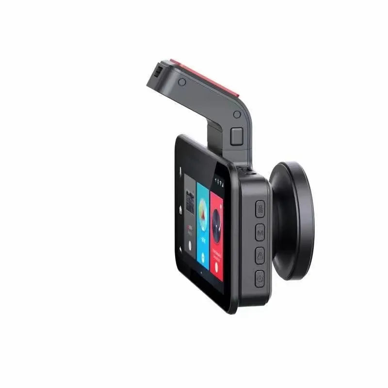 3-inch dual lens car dash cam showing front and rear recording capability with button controls