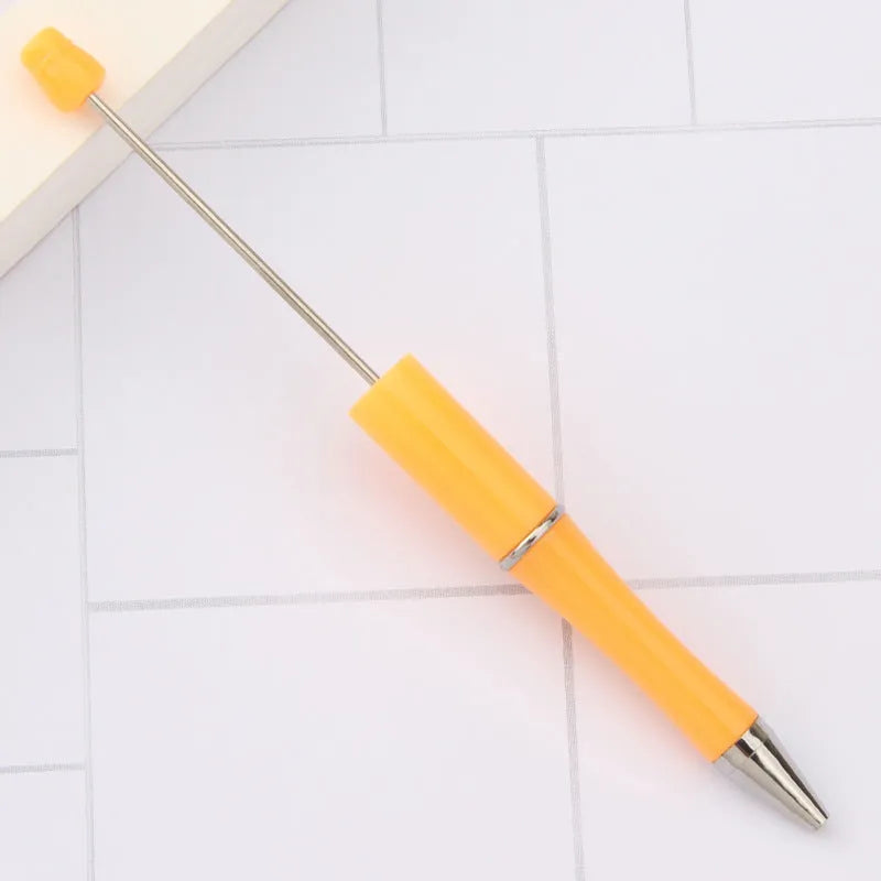 Creative plastic beaded ballpoint pen with spinning chain in multiple colour options