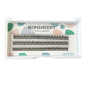 Black V-shaped fairy fishtail false eyelashes with thick segments in natural long style