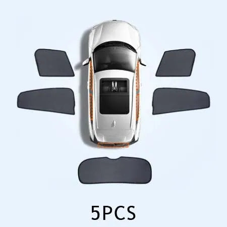 Nylon mesh car sunshade privacy curtain set for front rear side windows