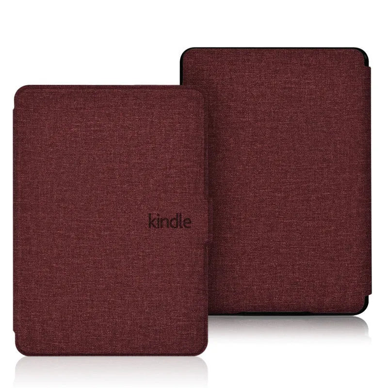 Linen texture Kindle Paperwhite case with magnetic closure in multiple colour options