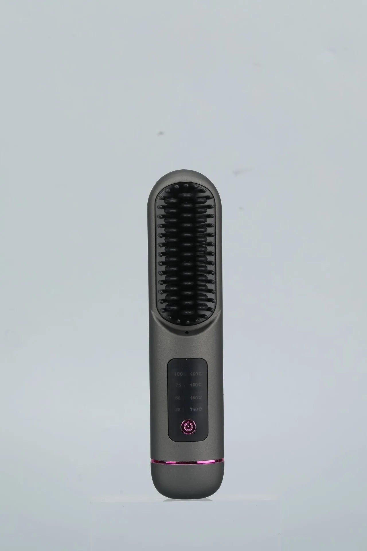 Portable negative ion hair straightening comb in blue, grey, or white.