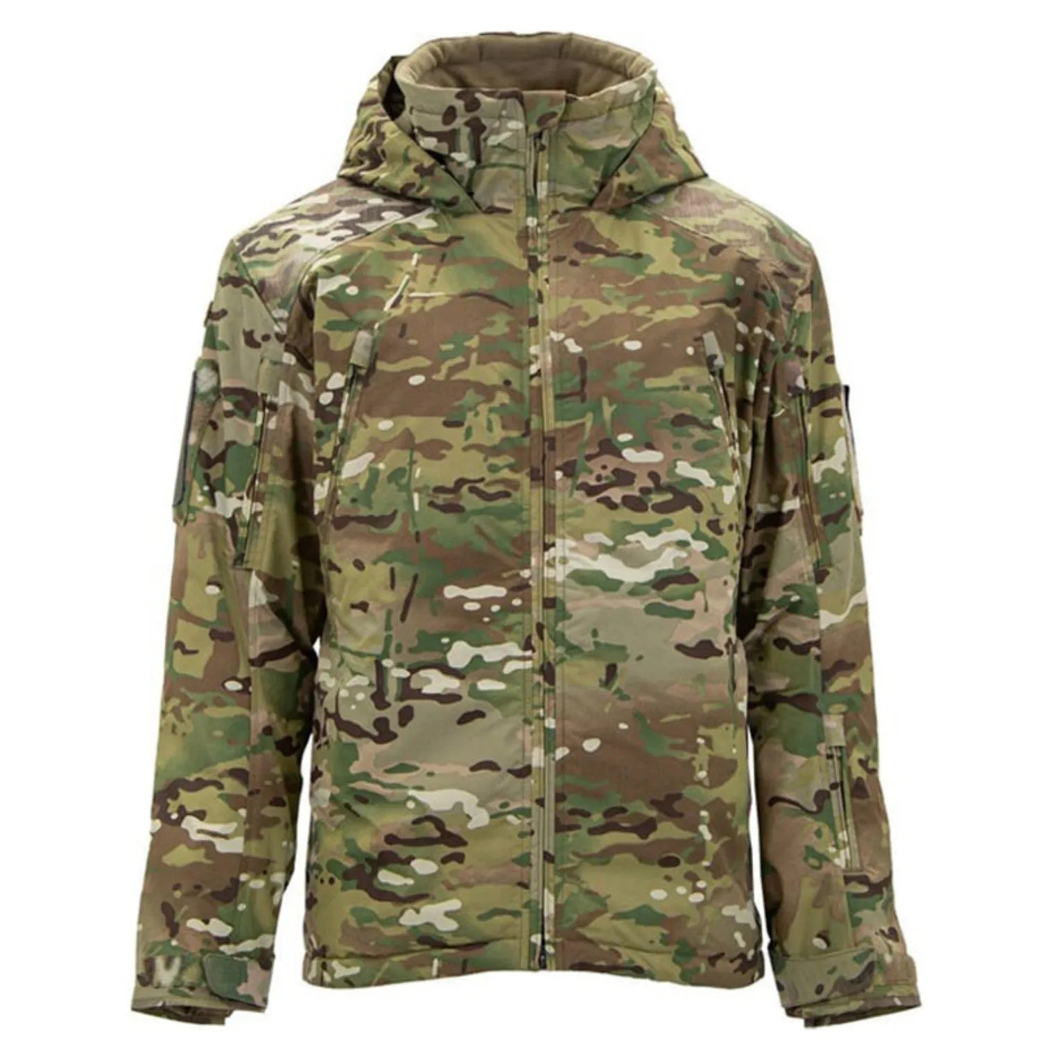 Men's thick cotton winter jacket in camouflage pattern with medium length cut