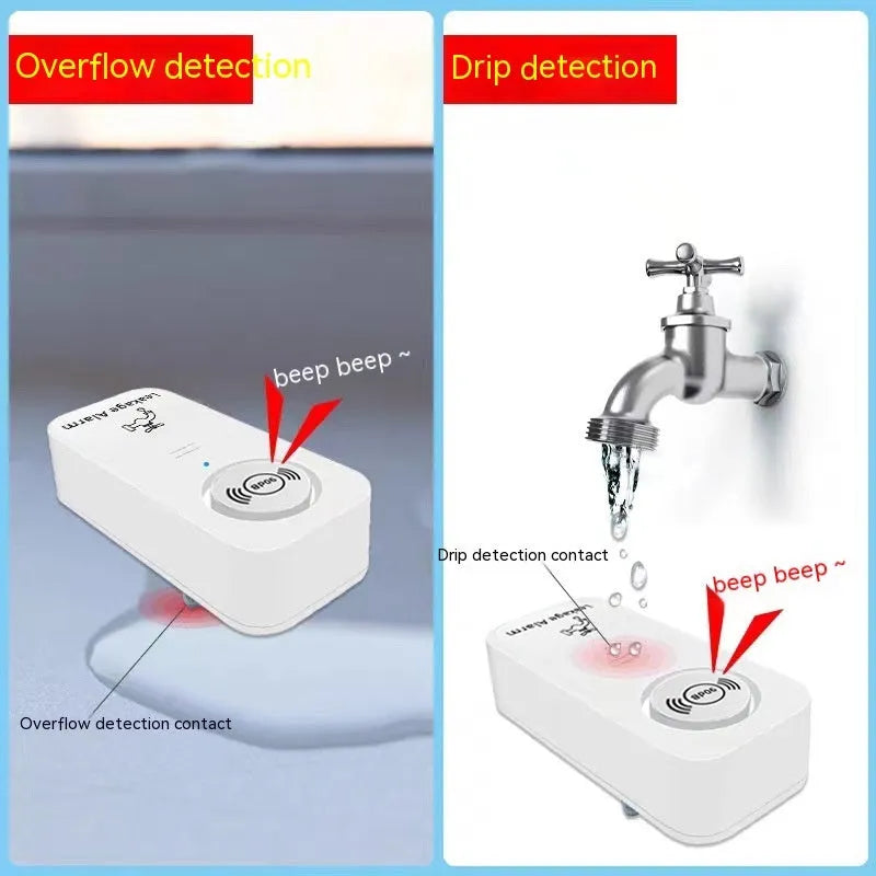 Overflow sensor independent alarm with Graffiti Wi-Fi for water leak detection in homes and warehouses