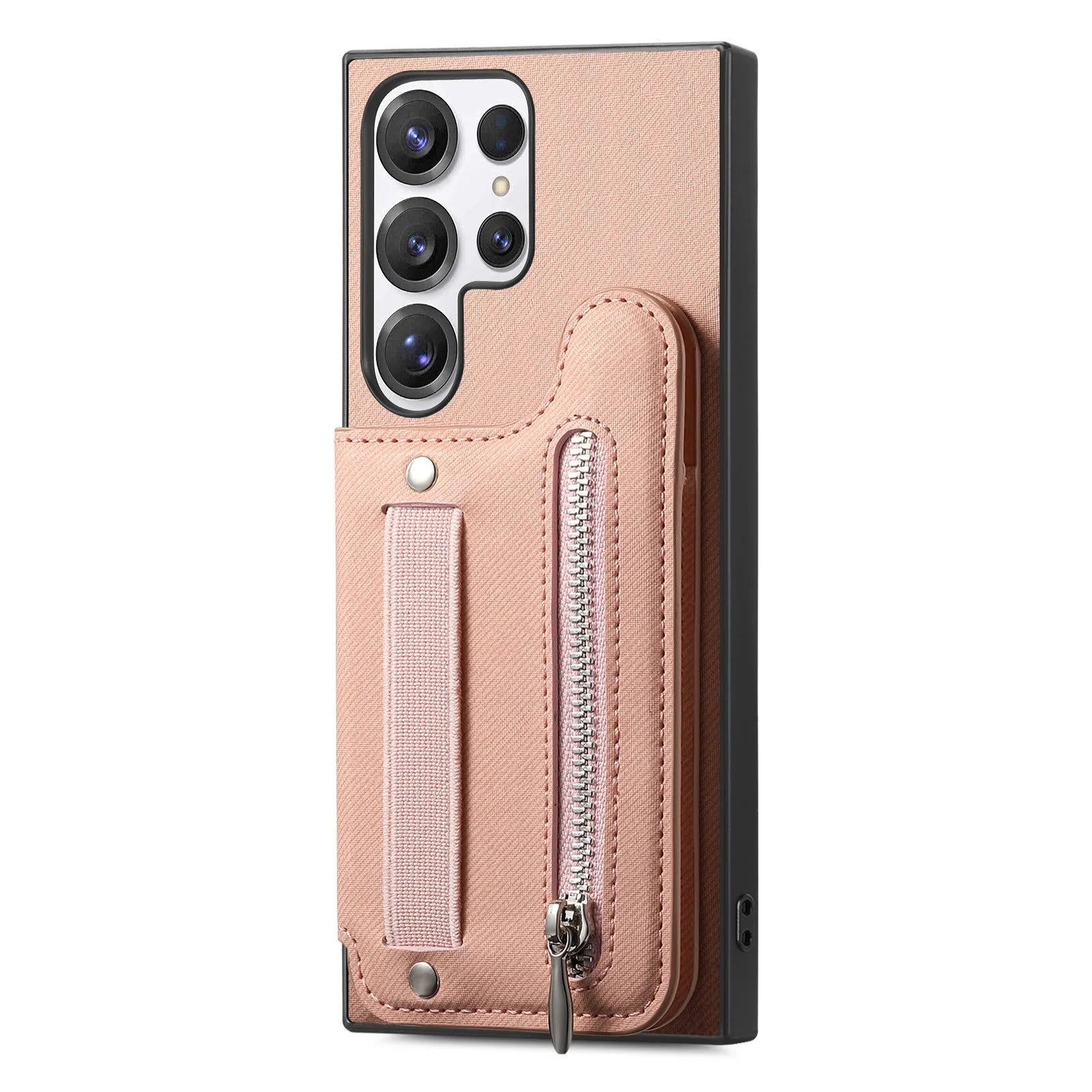 Multifunctional blue leather wristband wallet card holder phone case with kickstand for Samsung