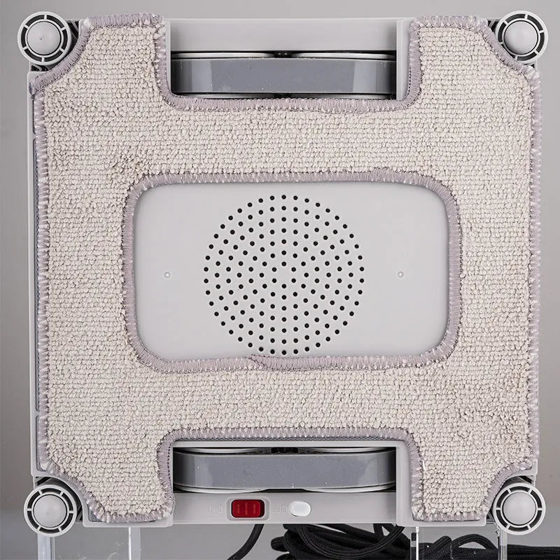 White intelligent window-cleaning robot for high-rise buildings with a 220mm cleaning disc.