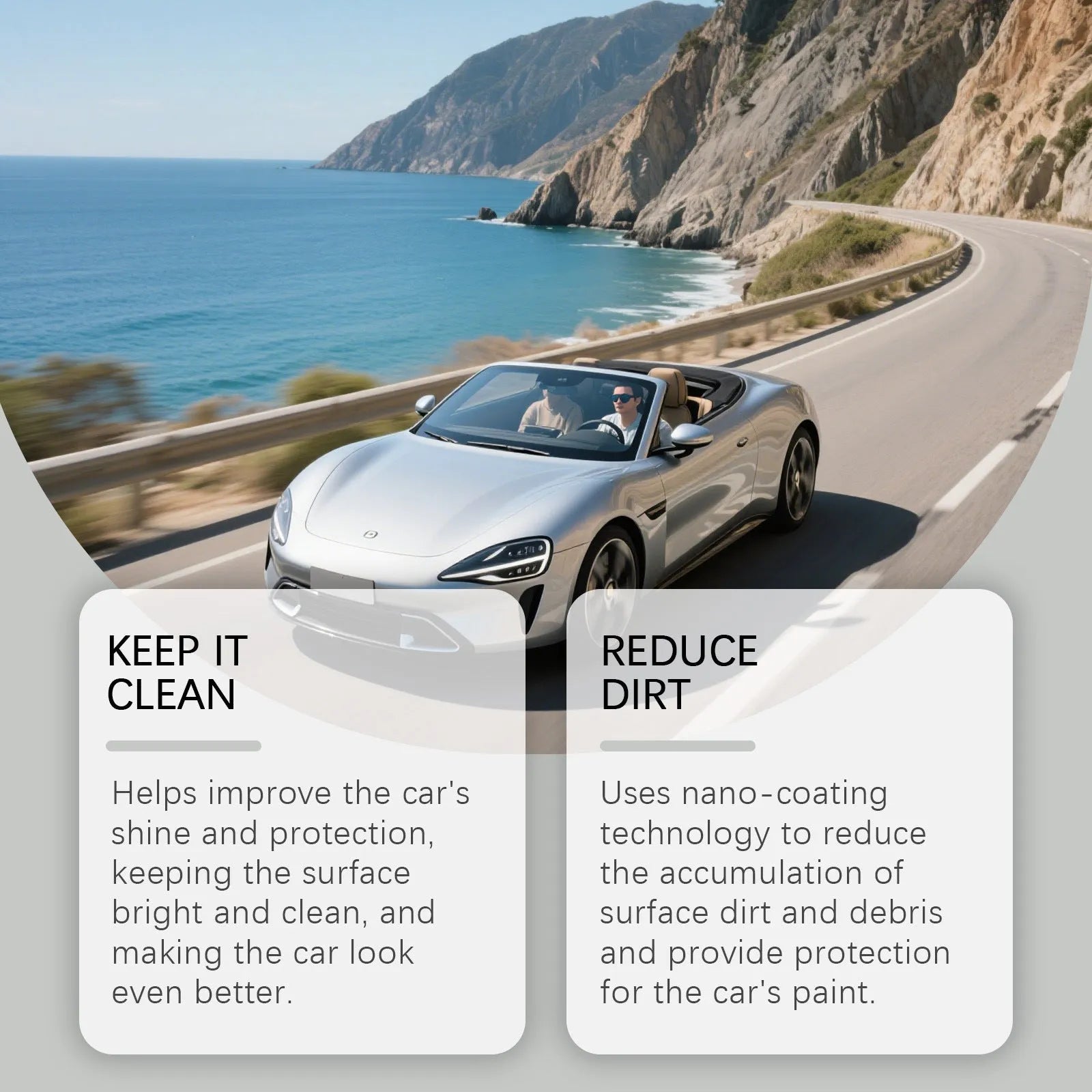 120ml bottle of ceramic coating spray for anti-fading gloss protection on tile and stone.