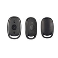 Black ABS plastic electric car remote control duplicator with buttons, shown alongside a CR2032 battery.