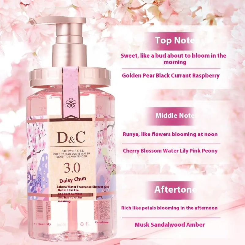 Sakura shampoo conditioner and shower gel set with three 500ml bottles for hair and body care