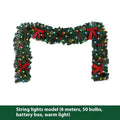 PVC Christmas rattan decorative cane with pine cone and bow motif in European style modern art design