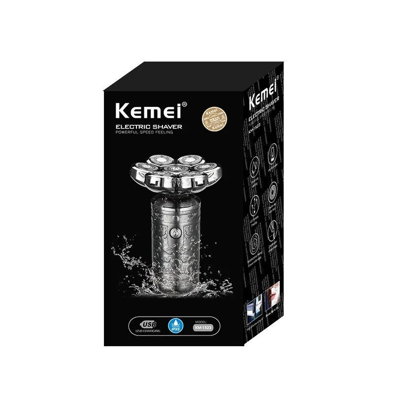 Silver Black zinc alloy floating cutter head shaver with USB cable on background