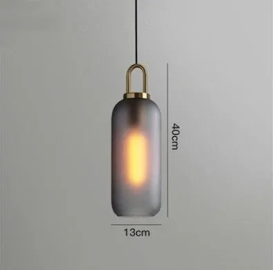 Nordic simple modern glass ball chandelier with iron frame, scrub soot 20cm, adjustable height 0.5m for indoor use