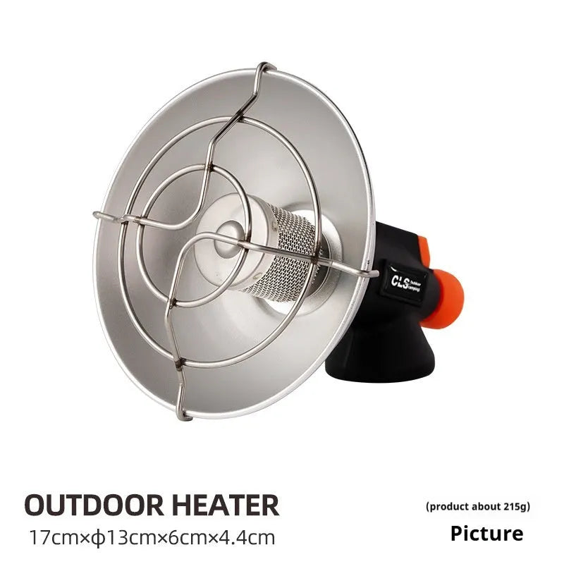 Black and orange portable gas heating stove for outdoor camping