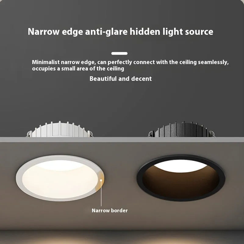 LED downlight aluminium recessed ceiling light white finish 220V