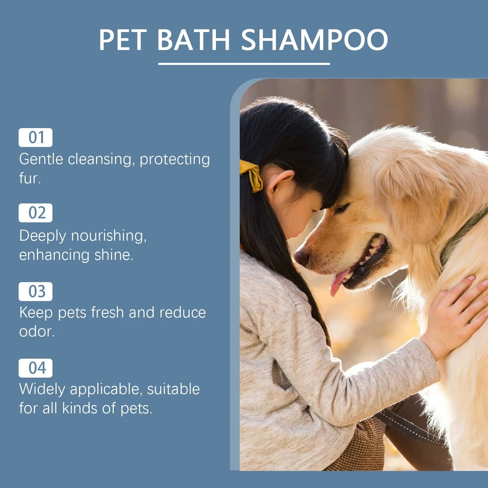 100ml bottle of cat and dog cleaning bath shampoo with milk and coconut oil