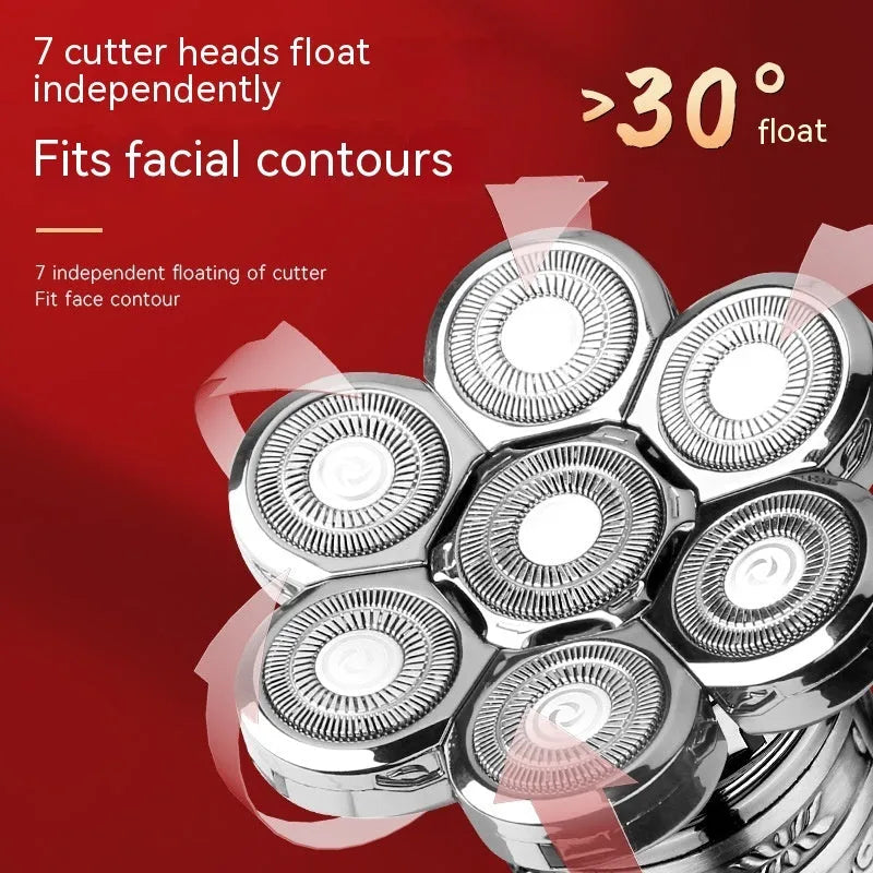 Silver Black zinc alloy floating cutter head shaver with USB cable on background