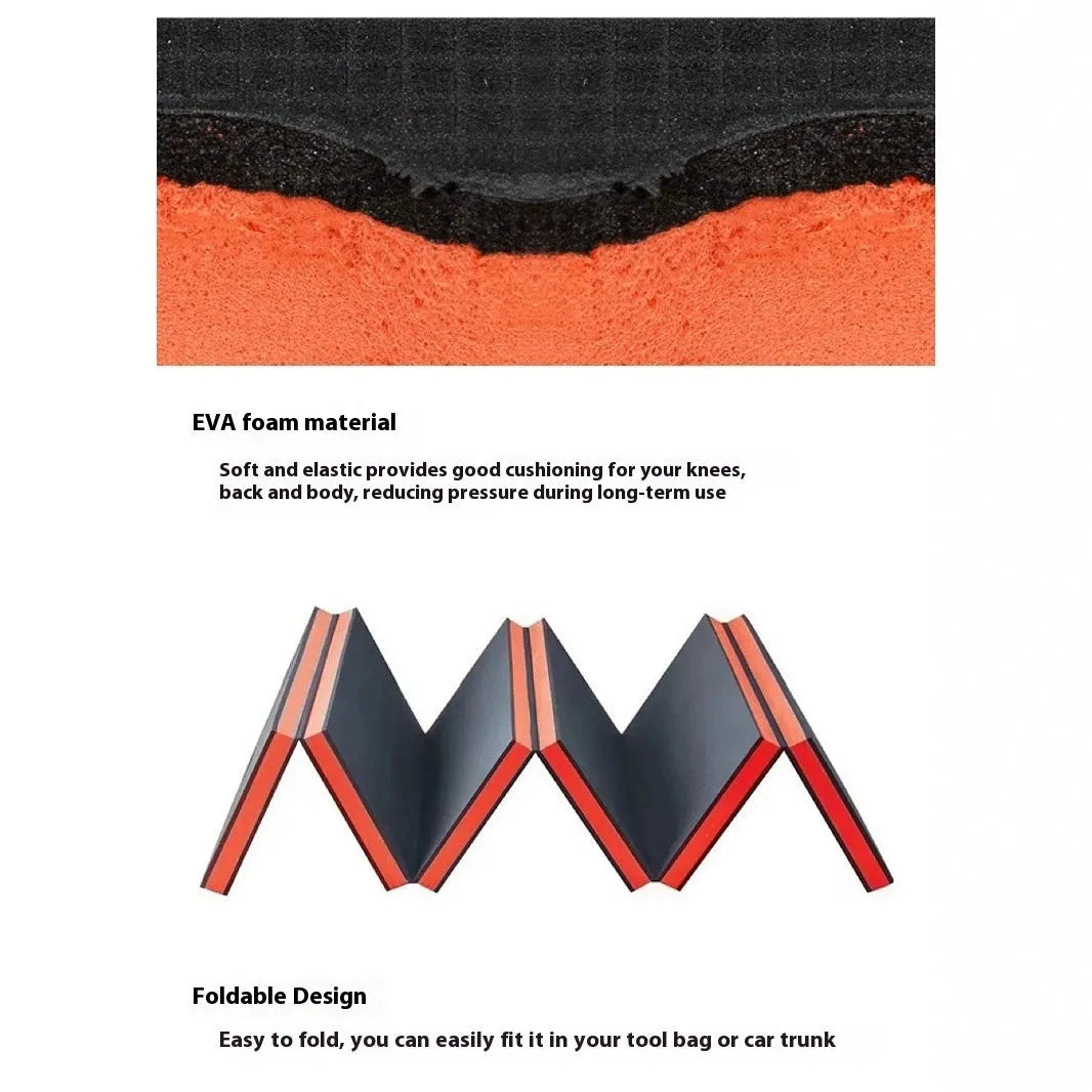 Folding EVA kneeling mat for car repair with dimensions 116cm long by 40cm wide