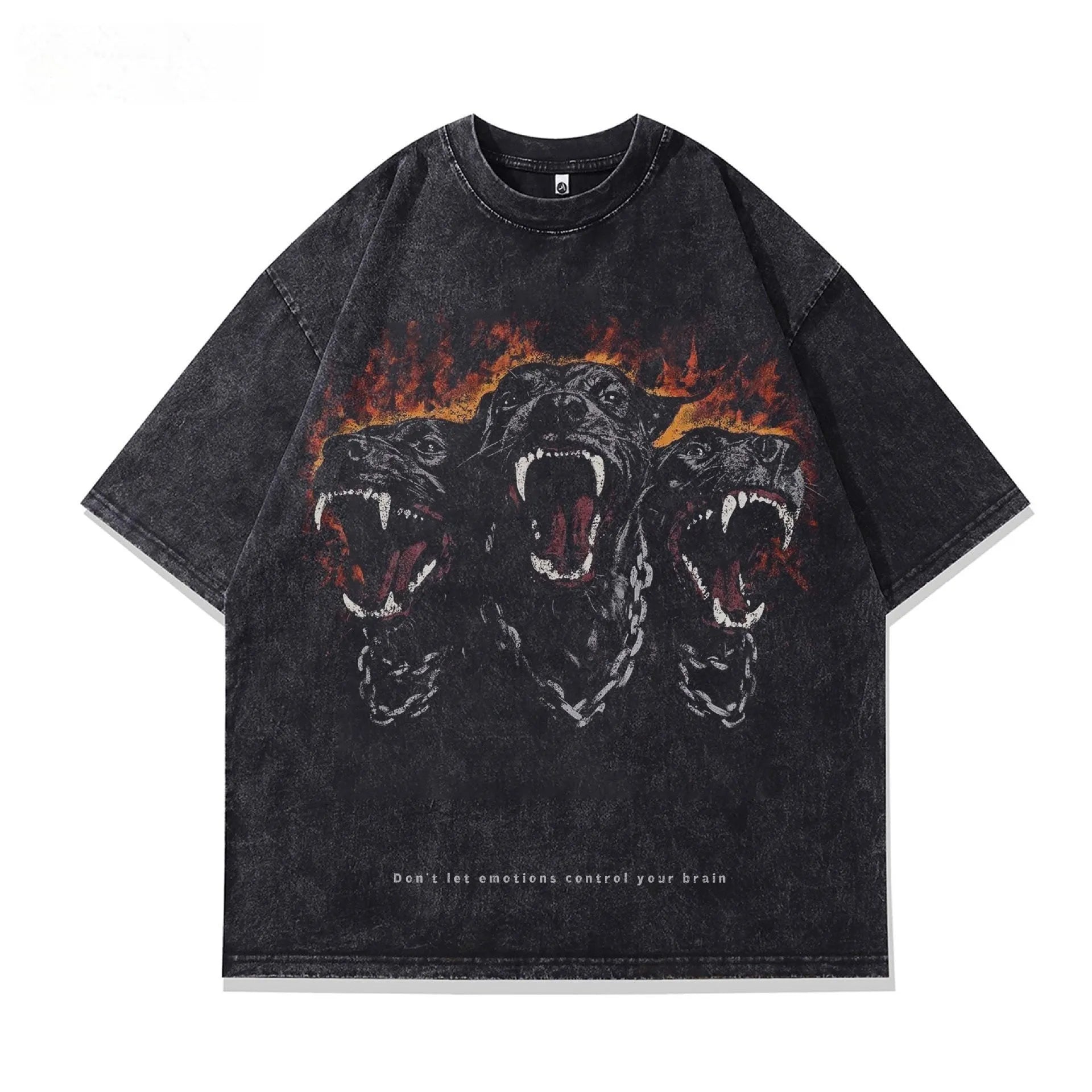 Men's short sleeve cotton T-shirt with character pattern print in loose fit style