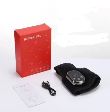 Electric heating ankle and wrist guard massage instrument in grey or black with 5V 7W power, gear controls, and optional extension strap.