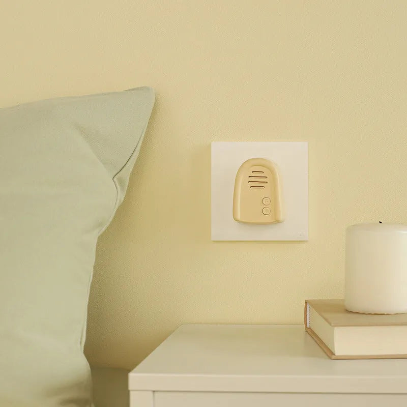 Wireless plug-in household doorbell in milky yellow and white colour options