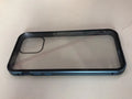 Glass anti-spy clamshell phone case in geometric design for iPhone models.
