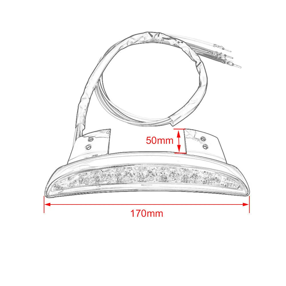 LED rear brake taillight for XL883 and 1200 motorcycles in red grey or white finish