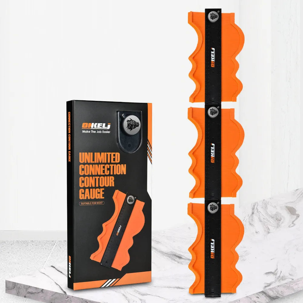 10-inch locking contour gauge with stainless steel pins for woodworking and tiling shape transfer.