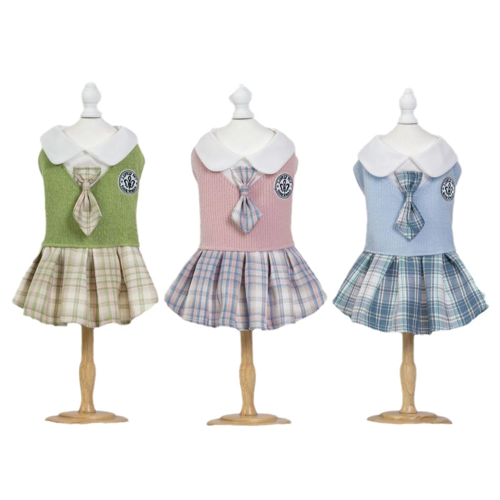 Polyester tartan skirt for dogs and cats in pink, blue and green colours