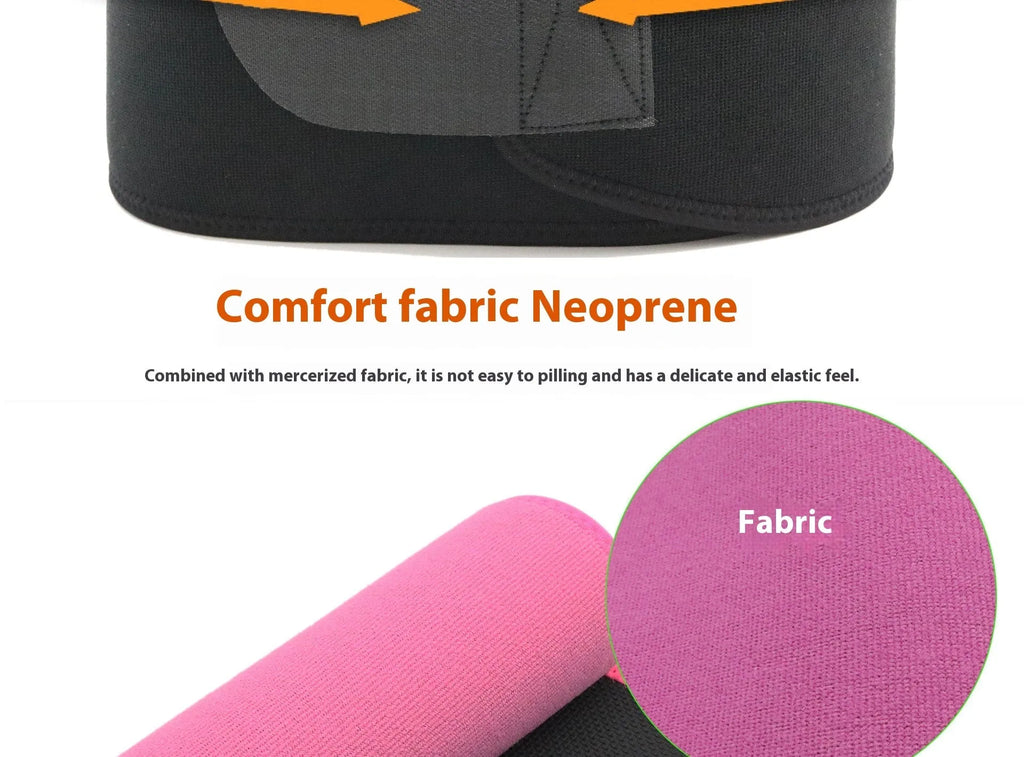 Neoprene fitness lumbar support belt for waist, shown in black colour.