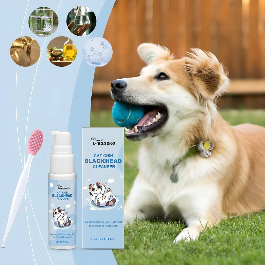 Pet oral cleaning set with 30g solution and brush for dog and cat mouth decontamination