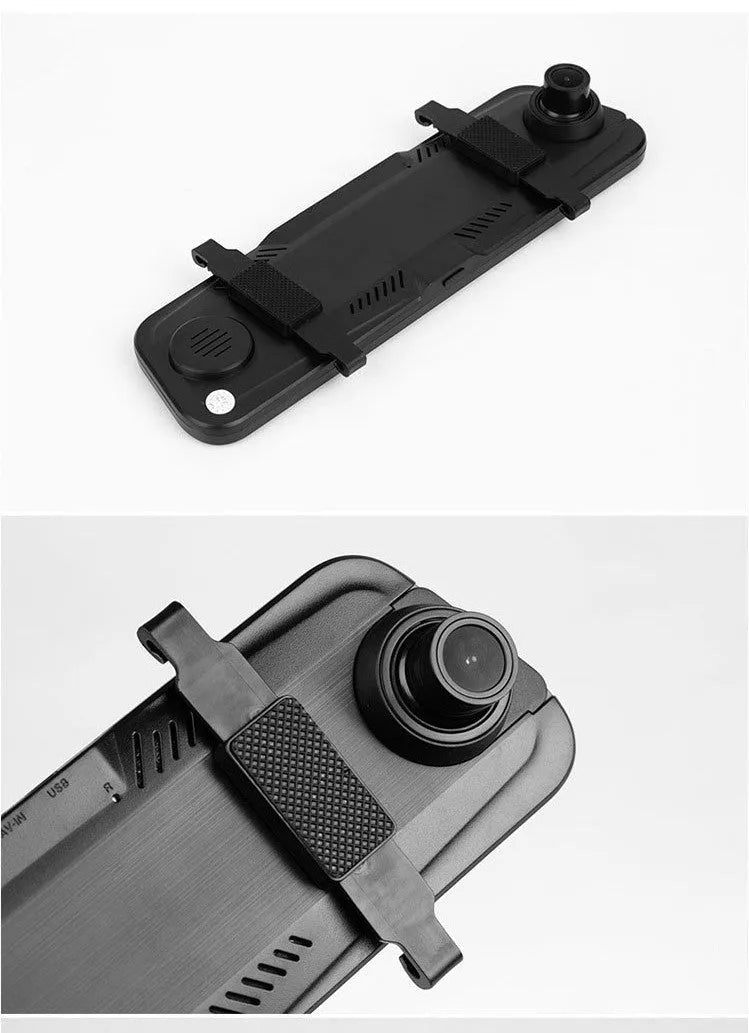 10-inch touch screen car dash camera with front and rear dual lenses for vehicle monitoring