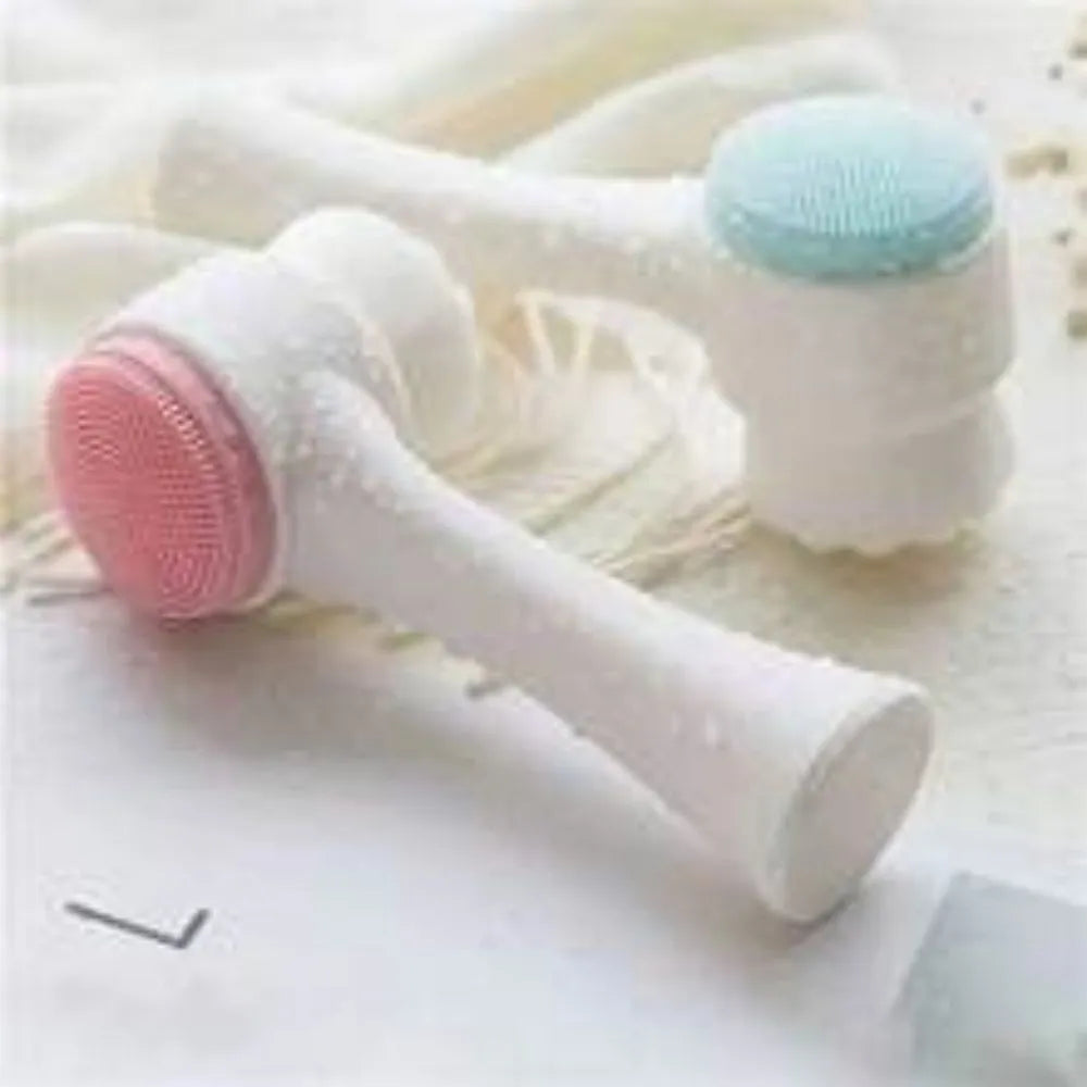 Blue and pink easy clean nylon pet paw brush grooming tool for dogs and cats