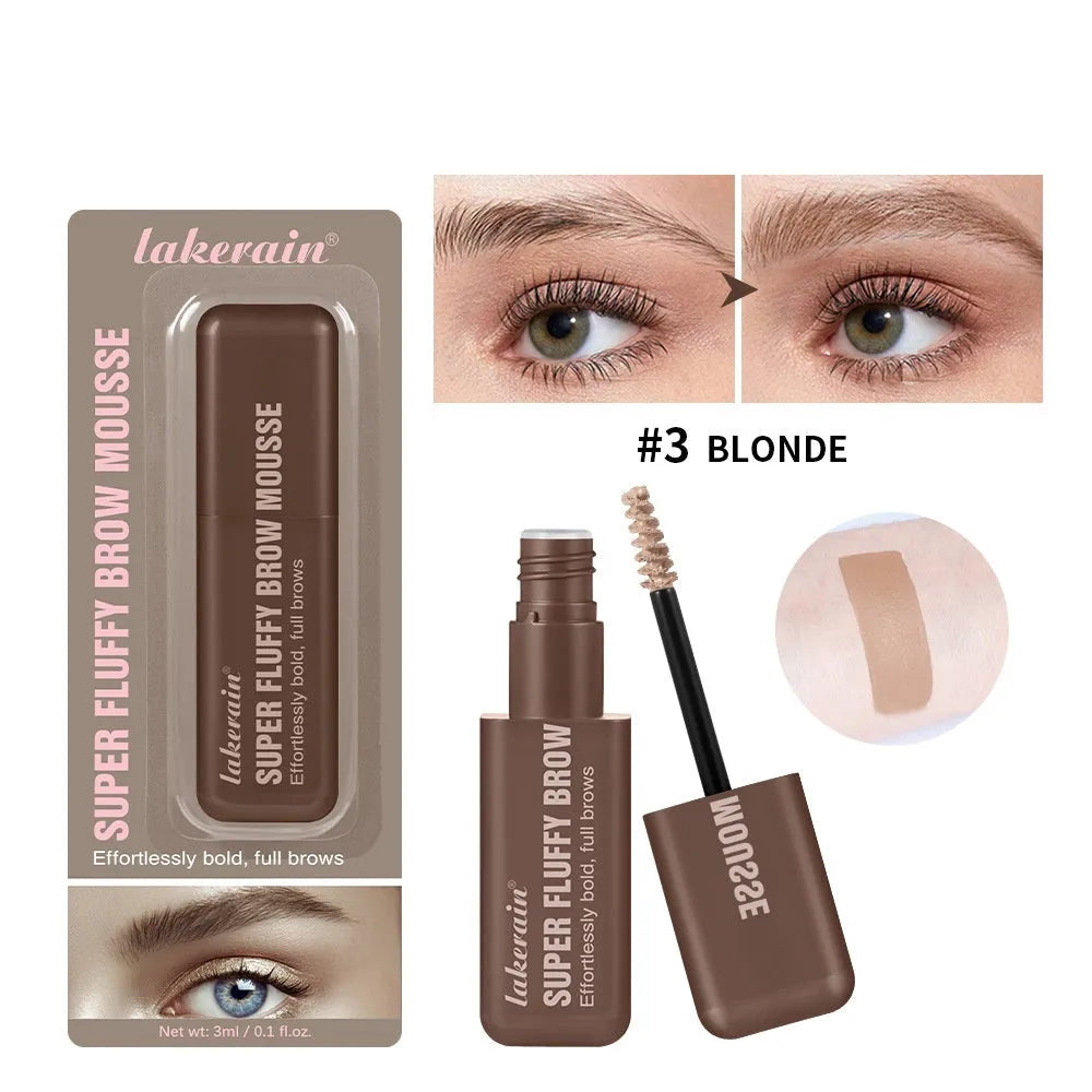 Eyebrow cream packaging showing six colour shade options for brow definition