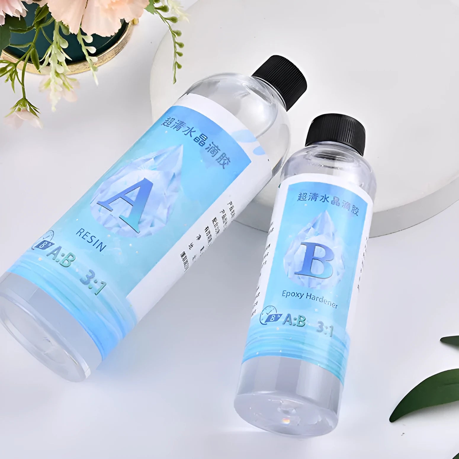Epoxy Resin 31 crystal clear glue in 1kg bottle for DIY crafting projects