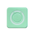 Pocket mini thermal printer in Macaron Blue with USB cable on white background