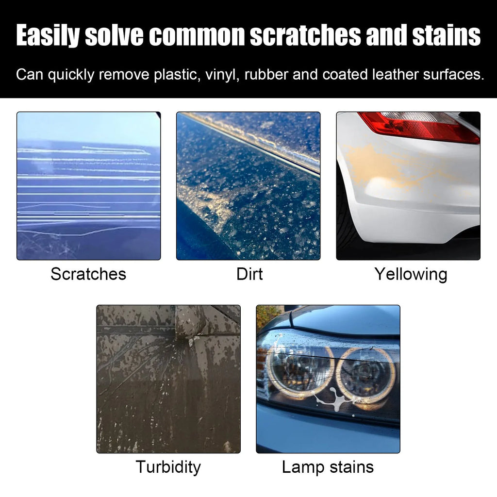 Car scratch repair cream kit showing 60ml tube and application sponge for minor paint damage restoration