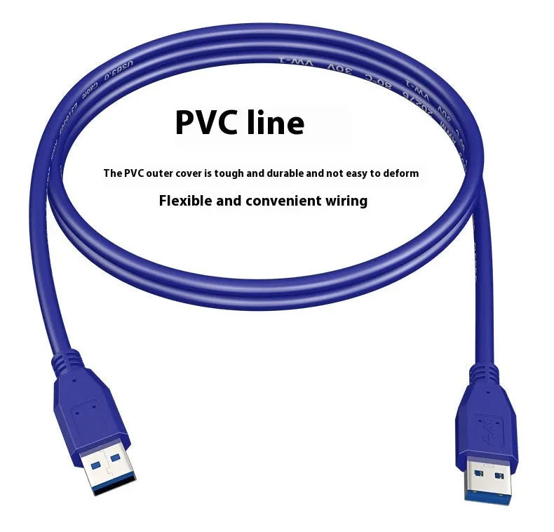 USB 3.0 data cable with nickel-plated connectors for external hard drive boxes, showing length options.