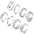 White cupronickel adjustable toe ring with simple rose charm for women, open-back design