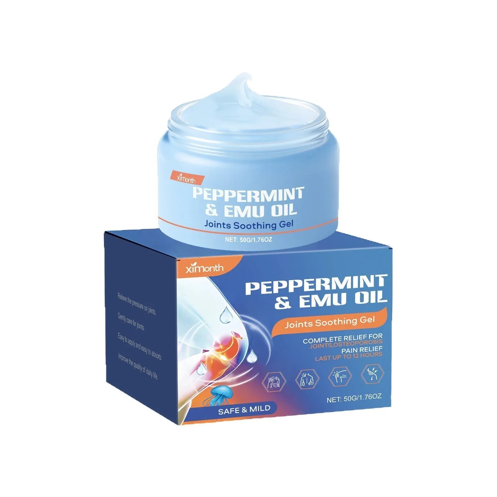50g tube of menthol, mint leaf and emu oil joint soothing gel