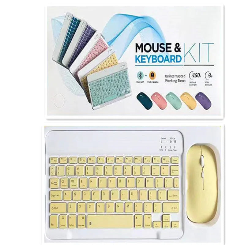 Bluetooth keyboard and mouse set in choice of colours with 10-inch keyboard and dual-mode or single-mode mouse.