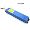 36V lithium battery pack for electric scooters with three capacity options displayed
