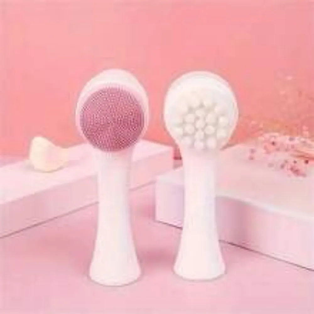 Blue and pink easy clean nylon pet paw brush grooming tool for dogs and cats