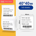 Roll of white 40x40mm thermal adhesive label paper with 160 sheets for retail pricing