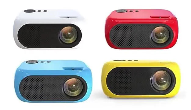 M24 micro mini portable projector in gold or white colour with compact ABS construction