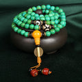 Natural turquoise bracelet with 108 polished 8mm beads in national style design