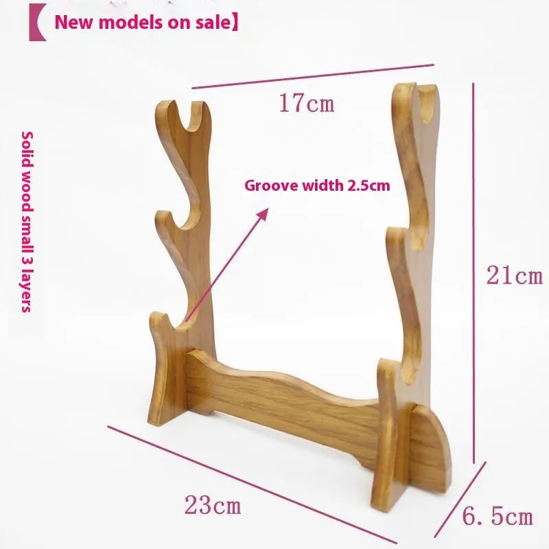 Chinese style handmade wooden wall bracket with multiple display layers.